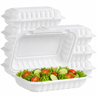 Contenants alimentaires jetables en MFPP de 9x6 pouces, type clamshell, 800 ml (27 oz), en polypropylène minéralisé, boîte bento à emporter pour restaurant