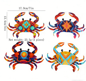 Nueva Escultura de Pared Art <span class=keywords><strong>Deco</strong></span> con Forma de Cangrejo de Hierro para Decoración del Hogar, Uso en Interiores y Exteriores - Product Image 2