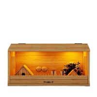 Cage à hamster portable en bois massif avec dessus ouvrable, petite maison pour hamsters, petits animaux, cochons d'Inde, chats, chiens