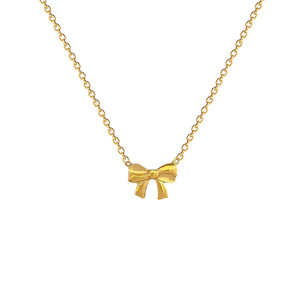 Collar de oro auténtico de titanio y acero de cuerpo completo, con diseño de arco sencillo, estilo minimalista y distintivo, para mujer, cadena de clavícula estilo INS. - Product Image 5