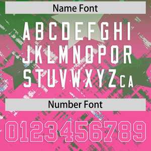 Maillot de football américain personnalisé vert Kelly et rose avec dégradé d'étoiles - Product Image 4