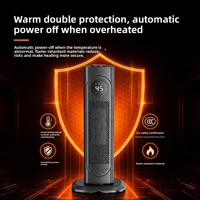 Calentador de Torre PTC de 2000W con Control Remoto, Calentador Eléctrico de Espacio, Material ABS Ignífugo para Uso en Interiores del Hogar