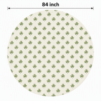 Nappe ronde ajustée en PEVA à motif trèfle, avec dos en flanelle, imperméable, bord élastique, pour pique-nique en extérieur, jardin, facile à nettoyer, réutilisable