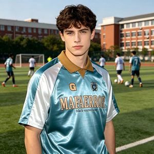 Camiseta de Fútbol de Tela Brillante Premium ODM, Uniforme Deportivo Personalizado con Nombre y Número, Ropa Deportiva Informal al por Mayor - Product Image 2