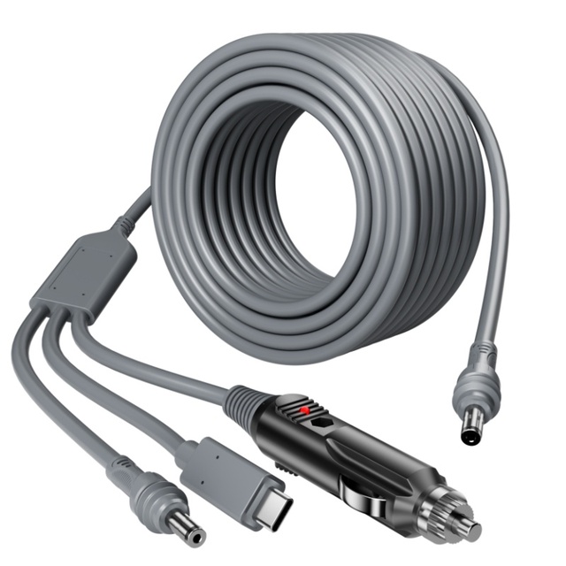 10Meter Starlink Mini Cable 3 in 1 DC Power Cable Type C 12V Lighter Plug and DC Male Starlink V4 Mini DC Power Cable Cord