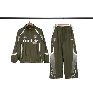 Ensemble de survêtement <span class=keywords><strong>Corteiz</strong></span> pour homme, coupe ample, avec imprimé emblème italien, veste coupe-vent et <span class=keywords><strong>pantalon</strong></span> large, 2 pièces, style streetwear décontracté - Product Image 2