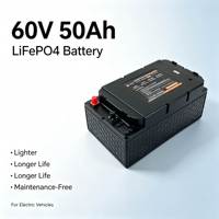 Paket Baterai Lithium Iron Phosphate 60V 50Ah, Siklus Dalam, BMS Terintegrasi, 4000 Siklus, Garansi 1 Tahun untuk Sepeda Listrik Roda 2
