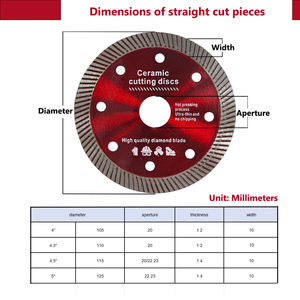 Lame de scie diamantée turbo super fine segmentée pressée à chaud industrielle de 4 pouces (106 mm), OEM, garantie de 3 ans pour les carreaux de céramique et le granit - Product Image 6