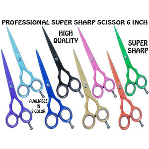 Ciseaux à cheveux professionnels 6 pouces en acier inoxydable, lame tranchante, outils de salon de beauté, poignée chromée de taille moyenne - Product Image 1
