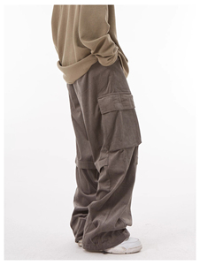 <span class=keywords><strong>Pantaloni</strong></span> dritti in velluto a coste nero nuovo design per ragazze <span class=keywords><strong>pantaloni</strong></span> a vita alta <span class=keywords><strong>pantaloni</strong></span> Cargo <span class=keywords><strong>larghi</strong></span> da donna - Product Image 4