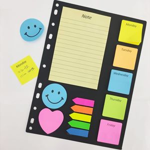 Bloc-notes adhésifs imprimés <span class=keywords><strong>Smiley</strong></span>, adhésif puissant, pour la planification hebdomadaire, les rappels quotidiens, l'organisation des classeurs - Product Image 2