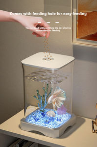 Geerduo Eenvoudige Stijl Klassieke Aquariumuitrusting Veelzijdige Tafelblad <span class=keywords><strong>Betta</strong></span> Acryl Aquarium Met Led Licht - Product Image 3