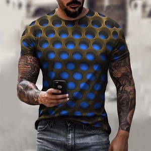 T-Shirt da Uomo con Design 3D a Fiamma, 180g Poliestere/<span class=keywords><strong>Cotone</strong></span>, Stampa Digitale, Collo Tondo, Manica Corta, Traspirante, Asciugatura Rapida, Elegante - Product Image 6