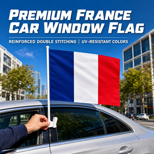 Drapeau <span class=keywords><strong>de</strong></span> voiture personnalisé double face résistant à la décoloration pour la <span class=keywords><strong>France</strong></span>, idéal pour les défilés sportifs, les carnavals et la Fête Nationale - Product Image 1