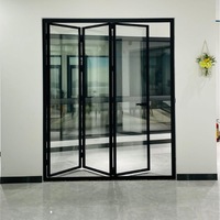 Puerta Plegable de Vidrio con Marco Ultra Delgado de Aluminio, Puerta de Vidrio de Vista Completa para División de Espacios Interiores de Viviendas Residenciales