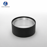 Adaptador de Lente con Ranura de Aluminio Anodizado Negro, Mecanizado por CNC de Precisión con Electroerosión por Hilo, para Rosca Interna