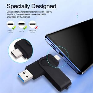 แฟลชไดรฟ์แบบคู่พอร์ต Type C USB3.0 ความเร็วสูง ขายส่ง ขนาด 8GB 16GB 32GB 64GB 128GB สำหรับโทรศัพท์และ Macbook  รับทำโลโก้ตามสั่ง - Product Image 4
