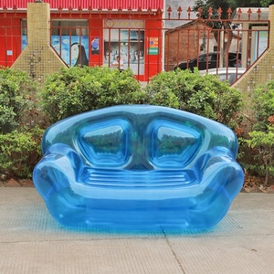 Modern Design PVC Indoor/Outdoor Leisure Transparent Blue Pink <b>Inflatable</b> <b>Sofa</b> Foldable & Reclining for Bedroom Living Room Use - Product Image 6
