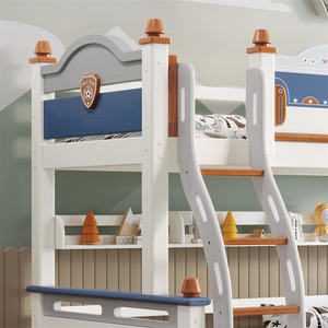 Ensembles de meubles pour enfants lit pour enfants meubles de chambre à coucher meubles en bois pour enfants lit superposé avec toboggan lit mezzanine pour enfants avec rangement - Product Image 2