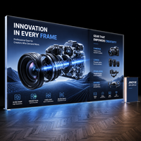 Boîte à lumière modulaire extensible sans outil avec cadre en PVC, bande LED, support d'affichage portable, résistant à l'eau, pour publicité