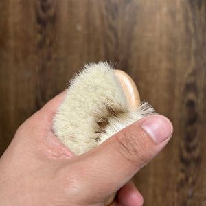 Natural Wood Handle Soft Goat Hair Bristles Brush Baby Hair Cleaning Brush - Product Image 4