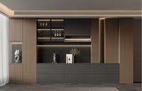 BALOM Moderne De Luxe En Bois Massif Cave À Vin Buffet Combinaison Salon Multi-fonctionnel De Stockage Écologique Personnalisable