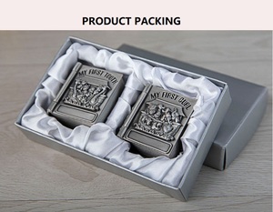 Estuches para primeros dientes de bebé Cajas de almacenamiento para primeros rizos Organizadores de recuerdos de metal Cofre del Tesoro plateado/Diseño de libros - Product Image 6