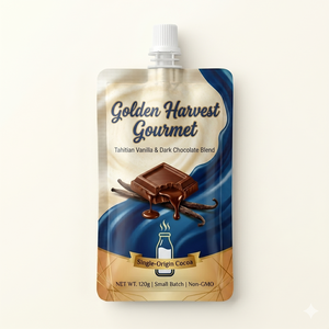 Sachet plat imprimé sur mesure sans BPA, pochette souple avec bec verseur pour emballage de 100g 200g de crème de <span class=keywords><strong>chocolat</strong></span> ou de cacao - Product Image 3