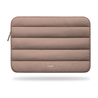 Housse d'ordinateur portable en nylon moelleux, style airbag, étui zippé professionnel pour ordinateurs portables Mackbook avec doublure en polaire