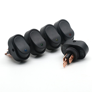 30A 12VDC Dot Illuminated LED Push Button <b>Rocker</b> <b>Switch</b> Plastic SPST 3Pin On-Off Red Green Blue 12mm - Product Image 3