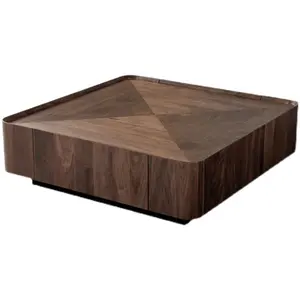 Hiện đại đơn giản sồi MDF vuông bằng gỗ Bàn cà phê đồ nội thất cho phòng khách