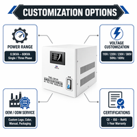 Stabilisateur électrique 3 kVA 220 V SVC monophasé 3000 VA 5000 VA régulateur de tension automatique AC