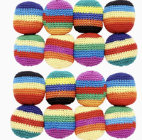 Ballon Hacky Sack en tricot pour l'extérieur, couleur arc-en-ciel aléatoire, pour activités de plein air, jonglage et jeu de frappe