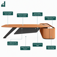 Bureau de direction moderne et professionnel avec armoire latérale rembourrée en microfibre de qualité supérieure et base robuste pour bureau d'entreprise
