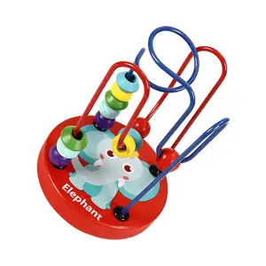 A Montessori Animal Roller Coaster Circle Toys Preschool Toys Around Circle Bead Toys Motor Skills for Toddlers