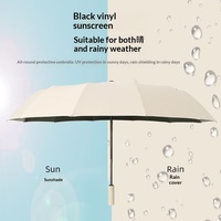 Parapluie pliant automatique Sunny-Rainy à trois sections, renforcé, coupe-vent, grande taille, protection UV, double usage, 12 baleines