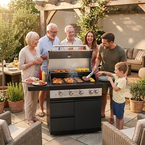 Parrilla de <span class=keywords><strong>Gas</strong></span> de Acero Inoxidable de 5 Quemadores con Encendido Electrónico y Quemador Infrarrojo, <span class=keywords><strong>Cocina</strong></span> Exterior para Patio - Product Image 1