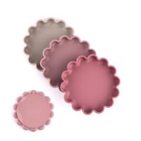 Assiette à dîner pour bébé YLA en silicone, design floral, avec ventouse, vente en gros