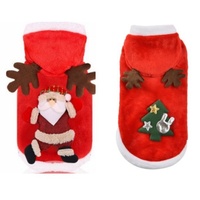 Vêtements pour animaux de compagnie : Tenues d'hiver pour les fêtes de Noël, à deux pattes, à capuche, en velours corail et flanelle, motifs Père Noël, renne, sapin de Noël, décontractées