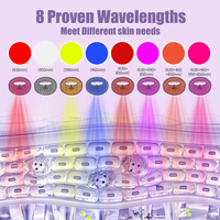 Masque LED 630nm 850nm 590nm 460nm Rouge Jaune Bleu Violet Appareil de beauté Thérapie par lumière infrarouge
