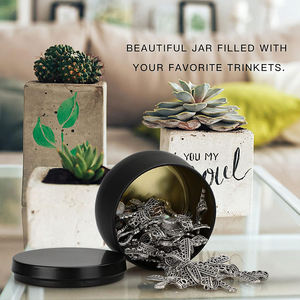 Роскошные матовые черные банки для свечей с металлическими крышками под золото и серебро, пустые контейнеры для свечей - Product Image 2