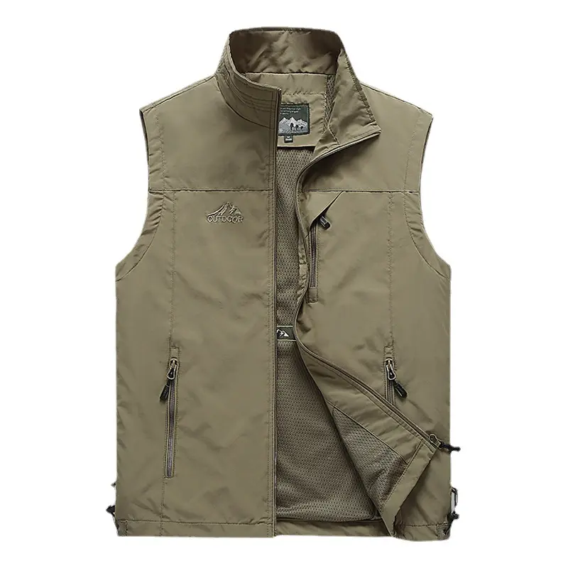 Men's Outdoor Sports Waistcoats Man Casual Fish Sleeveless Jacket for men's vest jackets coats with Multi-pockets