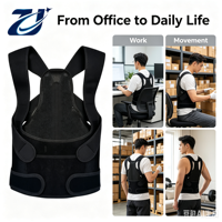 Correcteur de posture, soutien dorsal pour les employés de bureau, les étudiants, soutien pour la position assise, respirant, ceinture d'épaule réglable, unisexe, usage quotidien