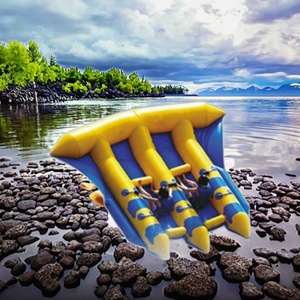 Tubes de jouets fous en PVC à usage intensif de taille personnalisée <span class=keywords><strong>bouée</strong></span> pontons à pédales <span class=keywords><strong>bateau</strong></span> banane gonflable de meilleure qualité pour l'amusement aquatique fou - Product Image 1