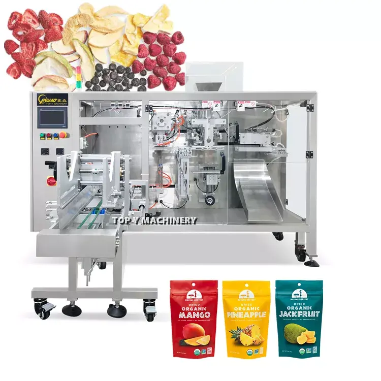 Máquina de envasado de frutas secas Y alimentos, máquina de embalaje de bolsas de pie prefabricadas, Horizontal, Servo Drive