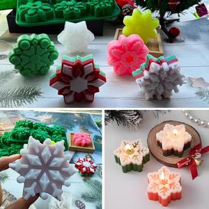 OEM/ODM Food Grade <b>Silicone</b> <b>Christmas</b> Snowflake <b>Molds</b> 2Pcs Non-Toxic Eco-Friendly Customizable for Holiday DIY Use - Product Image 6