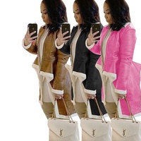 B1239 Caldo di Vendita 2021 di Inverno Abbigliamento Per Le Donne Più Il Formato Cappotti di Pelliccia di Agnello Patchwork delle Donne Giacche Cappotti di Cuoio Lunga cappotto