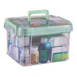 <b>Clear</b> Storage Box <b>Container</b>,Family First Aid Box Medicine Box Organizer <b>Plastic</b> Medicine Storage Kit,First Aid Storage Box - Product Image 1