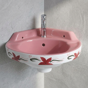 White round wash basin bathroom <b>corner</b> sinks modern aluminium wash basin Twyford - Product Image 5