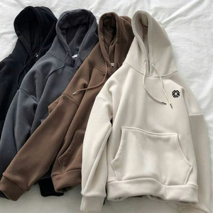 Hoodie pria kustom Hoodie bahu menjuntai Jumper gaya jalanan cocok Sweater katun 500Gsm Hoodie cetakan layar kustom - Product Image 1